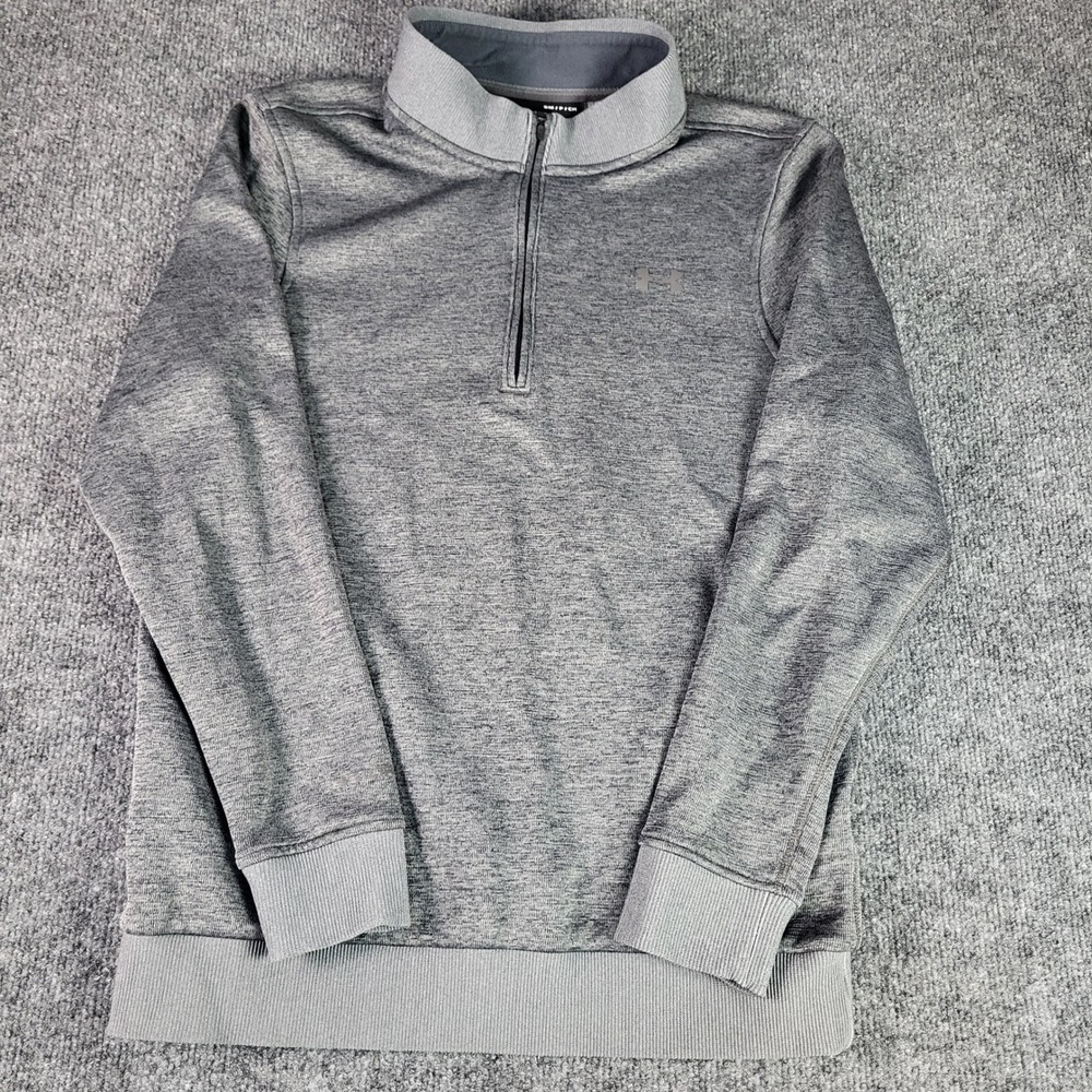 Under Armour Mens ColdGear Loose Fit 1/4 Zip Pullover Jacket Grey Heather Small